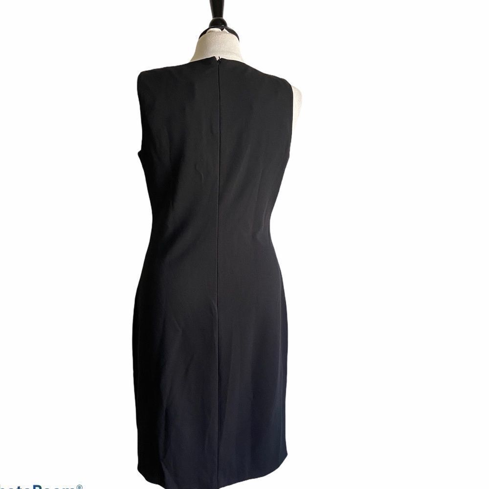 Calvin Klein Black Embroidered V Neck‎ Sheath Dress Size 10 - Picture 3 of 8